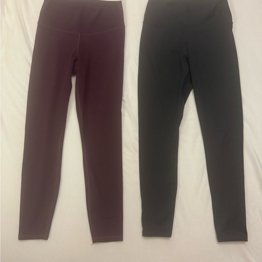 Charcoal Heather and Burgundy Heater Leggings